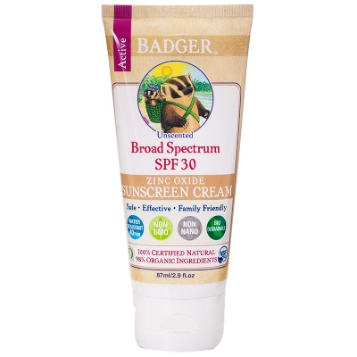 Badger SPF30 Unscented Sunscreen
