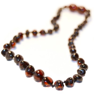 Baltic Amber for Africa Dark Cherry Teething Necklace