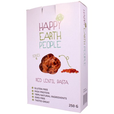 Happy Earth People 100% Red Lentil Fusilli Pasta 