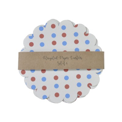  Growing Paper Recycled Paper Coasters - Scalloped