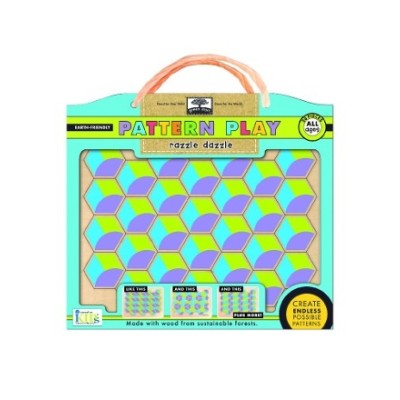 Green Start Razzle Dazzle Pattern Play Wooden Puzzle