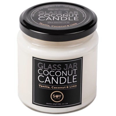 Soylites Coconut Candle - Clear Jar - Coconut, Vanilla, Lime