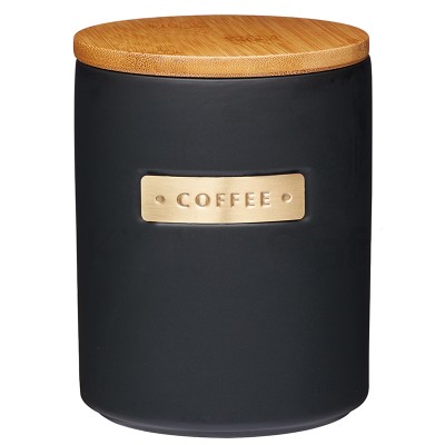 Kitchen Craft MasterClass Matte Black Ceramic Storage Jar Coffee