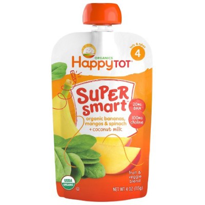 Happy Tot Super Smart - Bananas, Mangos, Spinach & Coconut Milk