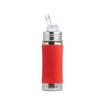 Pura Stainless Steel Orange Straw Bottle, 325ml