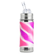 Pura Stainless Steel Pink Swirl Straw Bottle