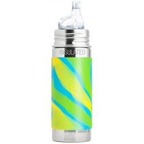 Pura Stainless Steel 260ml Insulated Sippy Bottle - Aqua Swirl